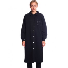 Paco & Co Μακριά  Γυναικεία Ζακέτα με Κουμπιά σε Μαύρο Χρώμα